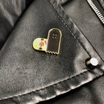 Broken Skateboard Heart Pin Bright Future Heirloom