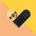 Broken Skateboard Heart Pin Bright Future Heirloom