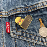 Broken Skateboard Heart Pin Bright Future Heirloom