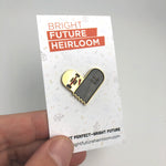 Broken Skateboard Heart Pin Bright Future Heirloom