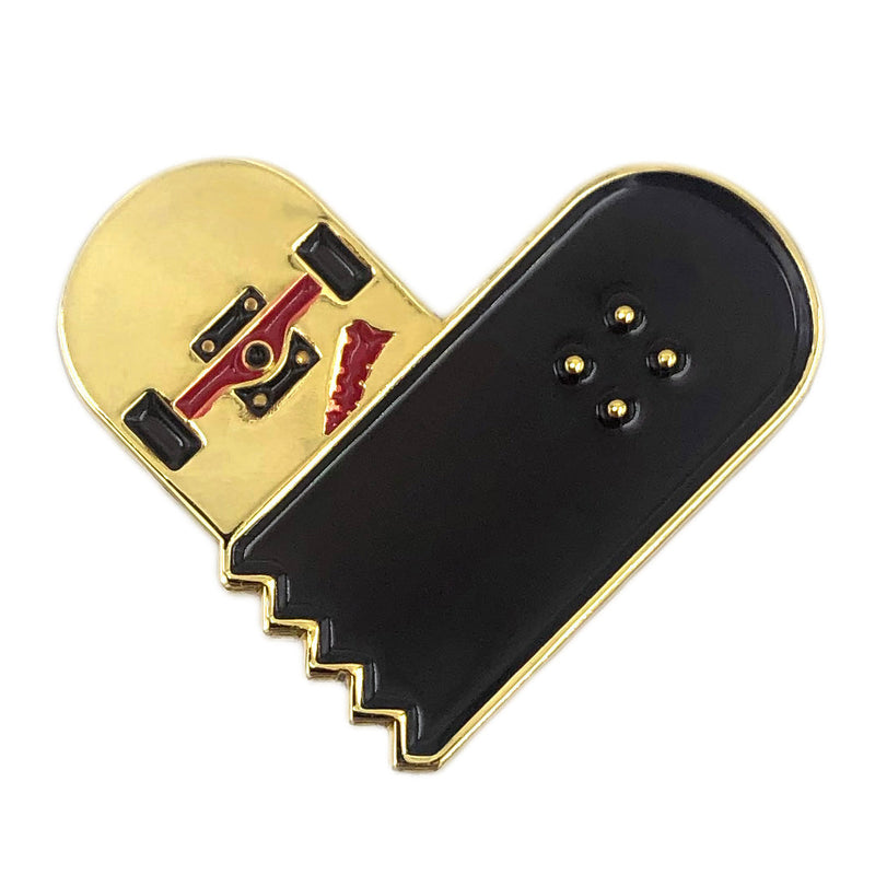 Broken Skateboard Heart Pin Bright Future Heirloom