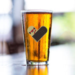 Broken Skateboard Heart Pint Glass Bright Future Heirloom