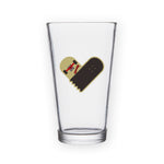 Broken Skateboard Heart Pint Glass Bright Future Heirloom