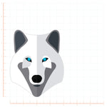 Flat Design White Wolf Head Decal Bright Future Heirloom