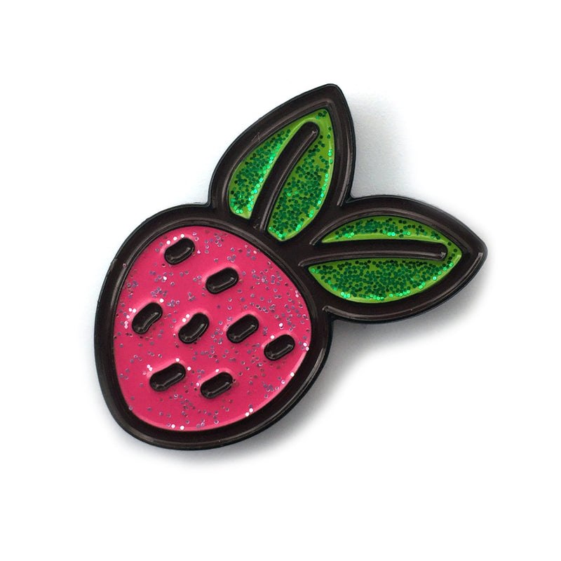 Glitter Strawberry Pin Bright Future Heirloom