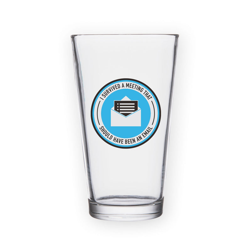 I Survived A Meeting In Blue Pint Glass Bright Future Heirloom