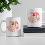 Peach Watercolor Peony Flower 01 Mug