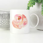 Peach Watercolor Peony Flower 01 Mug