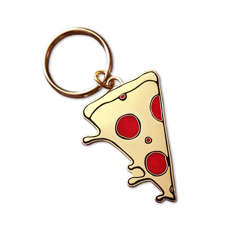 Pepperoni Pizza Slice - Enamel Keychain Bright Future Heirloom