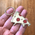 Pepperoni Pizza Slice - Enamel Keychain Bright Future Heirloom