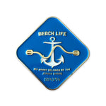 Polished Brass Shore Beach Life Badge Pin Bright Future Heirloom