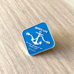 Polished Brass Shore Beach Life Badge Pin Bright Future Heirloom