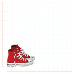 Red Chucks High Top Sneakers Decal Bright Future Heirloom