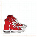 Red Chucks High Top Sneakers Decal Bright Future Heirloom
