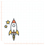 Rocket Ship to the Moon Decal Bright Future Heirloom