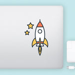 Rocket Ship to the Moon Decal Bright Future Heirloom