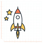 Rocket Ship to the Moon Decal Bright Future Heirloom