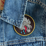 Tattoo Flash Style Wolf Embroidered Iron On Patch Bright Future Heirloom