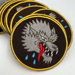 Tattoo Flash Style Wolf Embroidered Iron On Patch Bright Future Heirloom