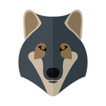Flat Design Grey Wolf Head Decal