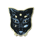 4 Eyed Cat in Black and Gold Pin Bright Future Heirloom