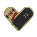 Broken Skateboard Heart Embroidered Iron On Patch Bright Future Heirloom