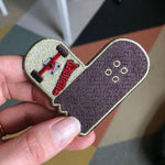 Broken Skateboard Heart Embroidered Iron On Patch Bright Future Heirloom