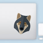 Flat Design Grey Wolf Head Decal Bright Future Heirloom