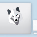 Flat Design White Wolf Head Decal Bright Future Heirloom