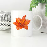 Watercolor Tiger Lily Flower Mug