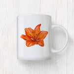 Watercolor Tiger Lily Flower Mug