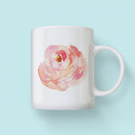 Peach Watercolor Peony Flower 01 Mug