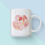 Peach Watercolor Peony Flower 01 Mug