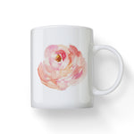 Peach Watercolor Peony Flower 01 Mug